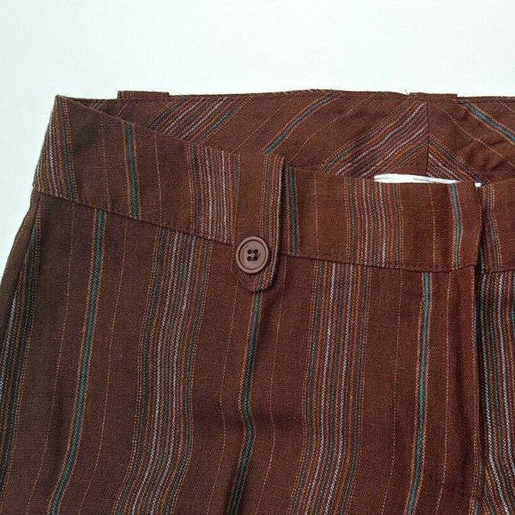 Fusion Womens Capris Brown Linen - Picture 4 of 6
